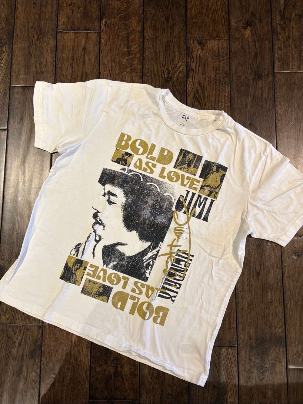 GAP Men's White Jimi Hendrix Graphic T‑Shirt